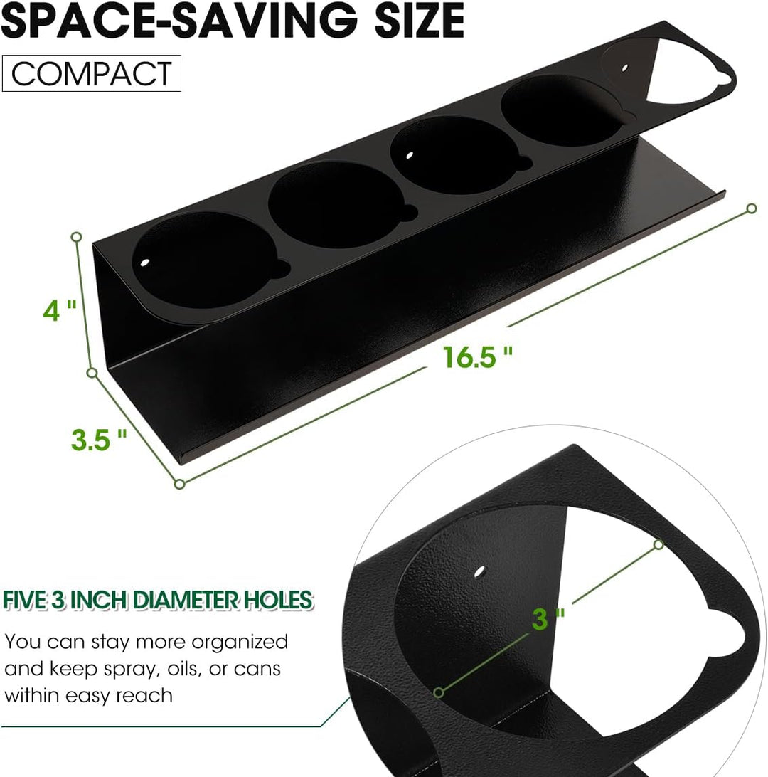 Sprühdosenhalter aus Stahl, Wandmontage, für Garage und Arbeitsplatz, 5 Dosen, 41,9 cm Breite x 10,2