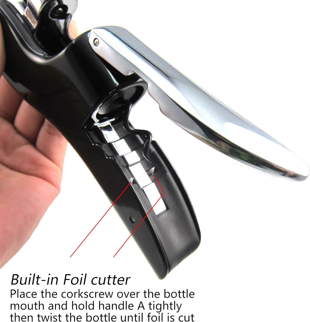 Best Utensils Profi-Flaschenöffner, Zinklegierung, mit Hebel, Korkenzieher, mit Folienschneider, Kel