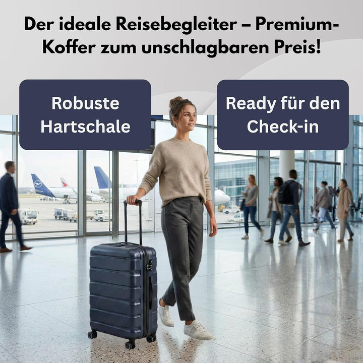 Franky 4-Rad Koffer, Trolley aus ABS Material, funktionaler Hartschalen Koffer, Reisegepäck mit TSA