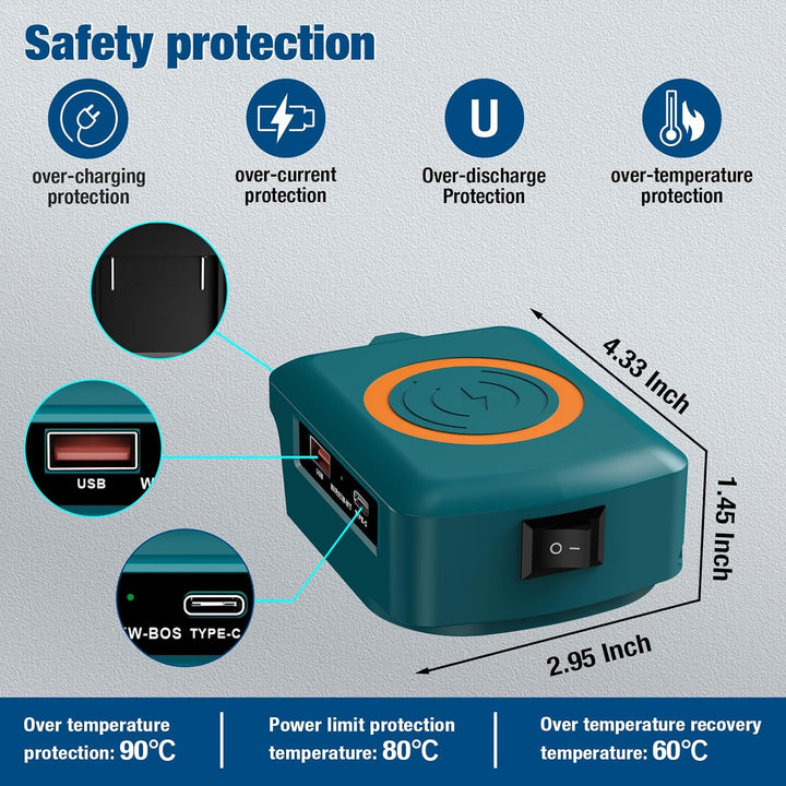 Handy Wireless Ladegeräte für Bosch Professional 18V System Batterie GBA 18V Batterien, 15W Handy La