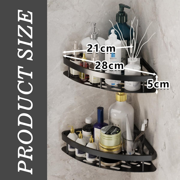 JUVEL Duschregal Ohne Bohren Ecke- 2 Stück Selbstklebend Matte Finish Duschregal Rostschutz Duschabl