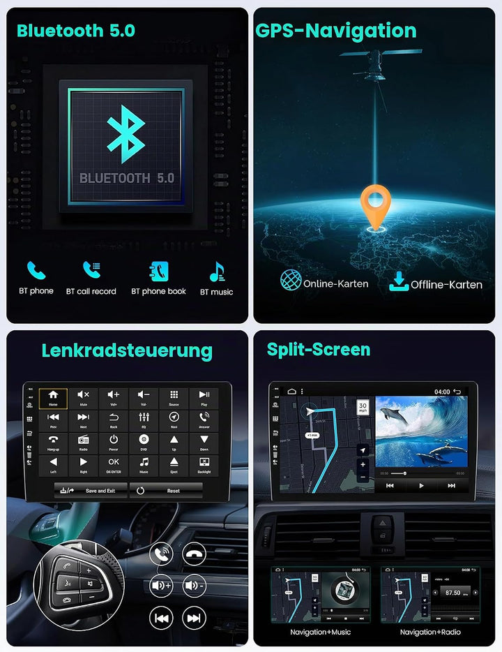 Android 12.0 Autoradio für Mitsubishi Lancer 2008–2016 – kostenlose Rückfahrkamera – 10 Zoll IPS – u