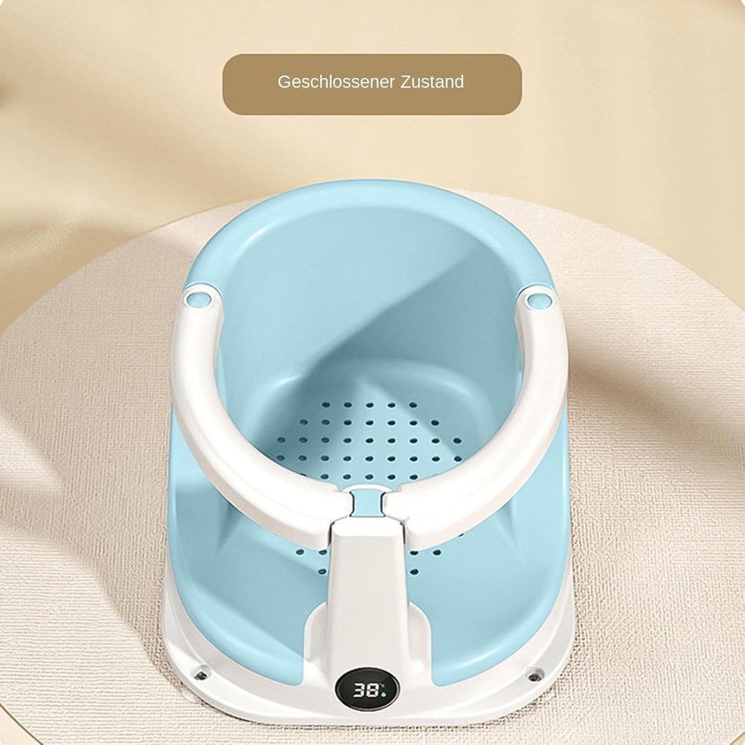 Badewannensitz Baby Ab 6 Monate | Rutschfester Badesitz Baby mit Temperatursensor | Faltbare Sichere