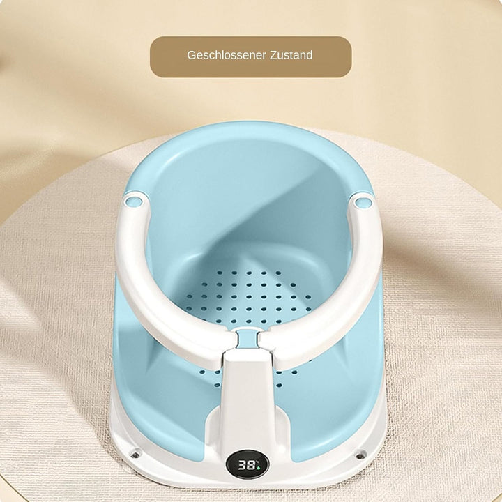 Badewannensitz Baby Ab 6 Monate | Rutschfester Badesitz Baby mit Temperatursensor | Faltbare Sichere