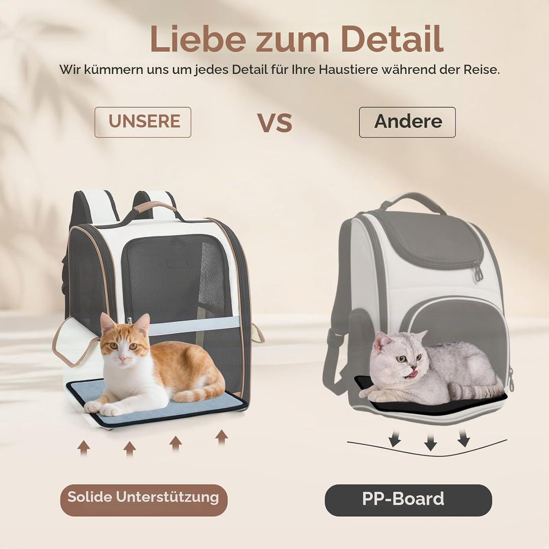 HundeRucksack und KatzenRucksack für Mittel/Kleine Haustiere(2-8KG), Haustier Rucksack mit Netzfenst