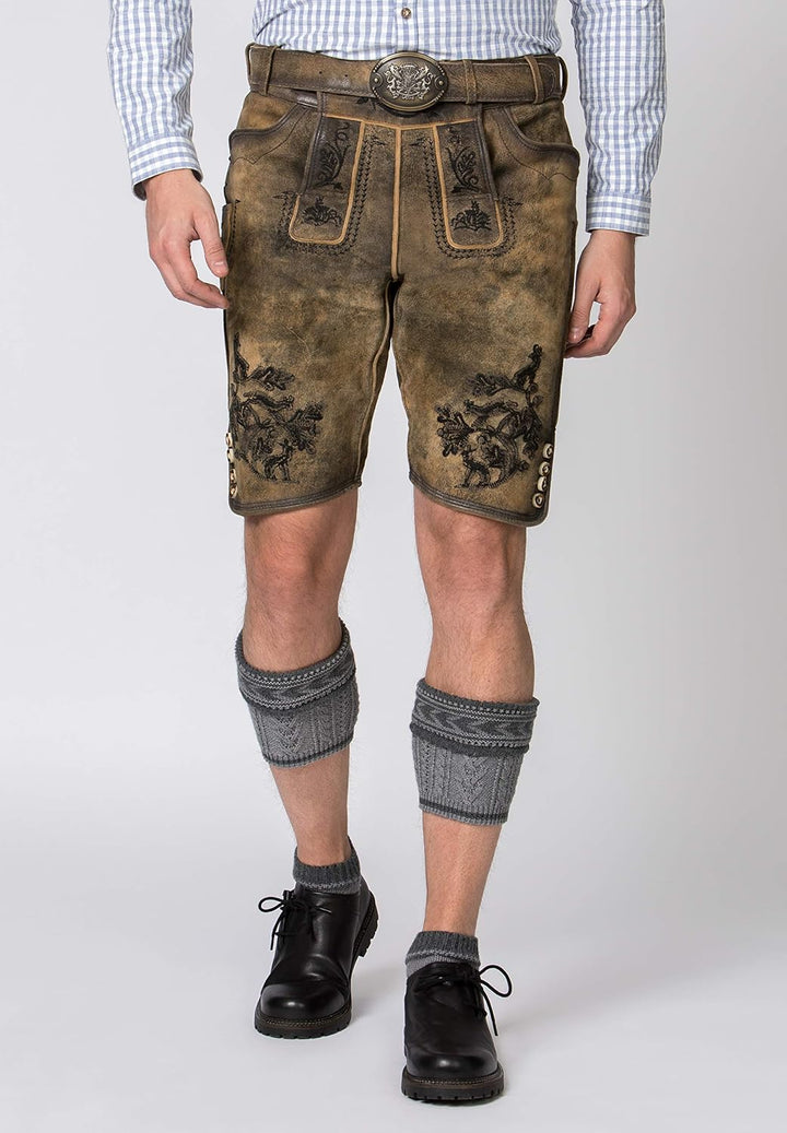 Stockerpoint Herren Trachtenlederhose Hartl 52 Oid Gespeckt Schwarz, 52 Oid Gespeckt Schwarz