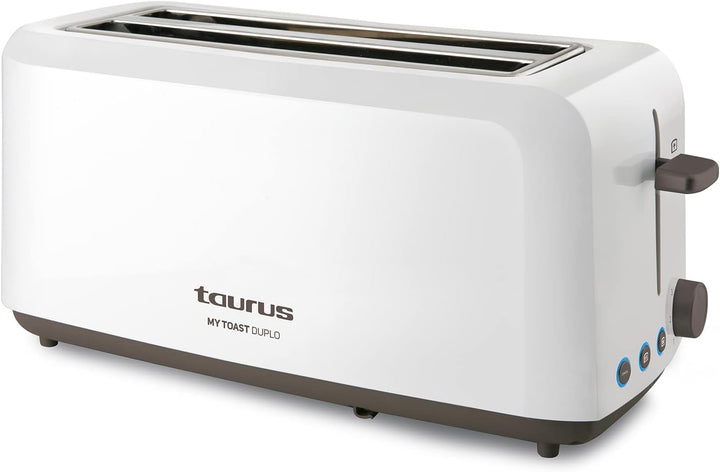 Taurus Toaster | Mytoast Duplo | breite Toastschlitze | 1450W | Stopp-, Wiederaufwärm- und Auftaufun