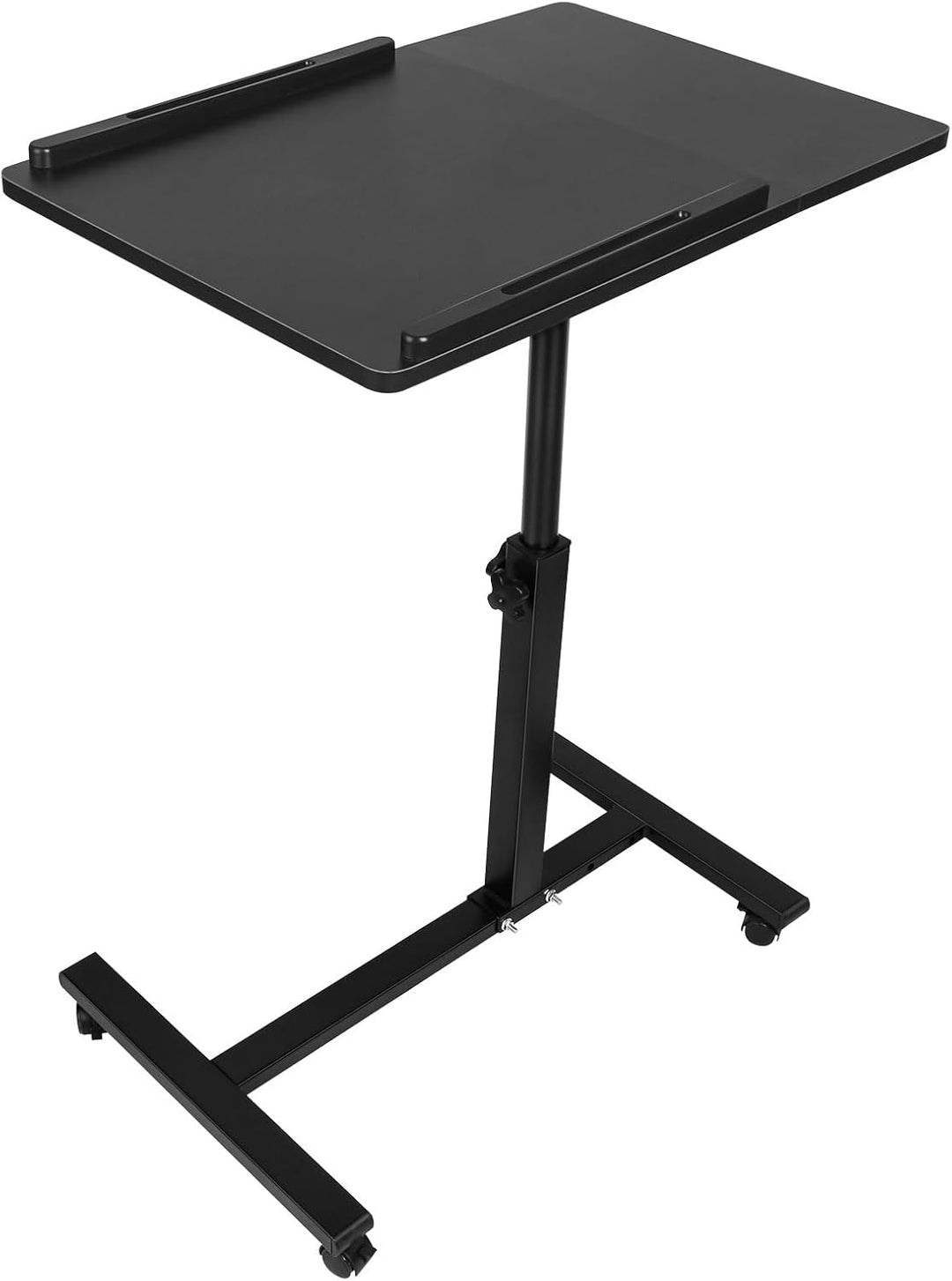 Betttisch für Laptop, Betttisch mit Rollen, höhenverstellbar, mit feststellbaren Rollen, 70 x 44 x 6