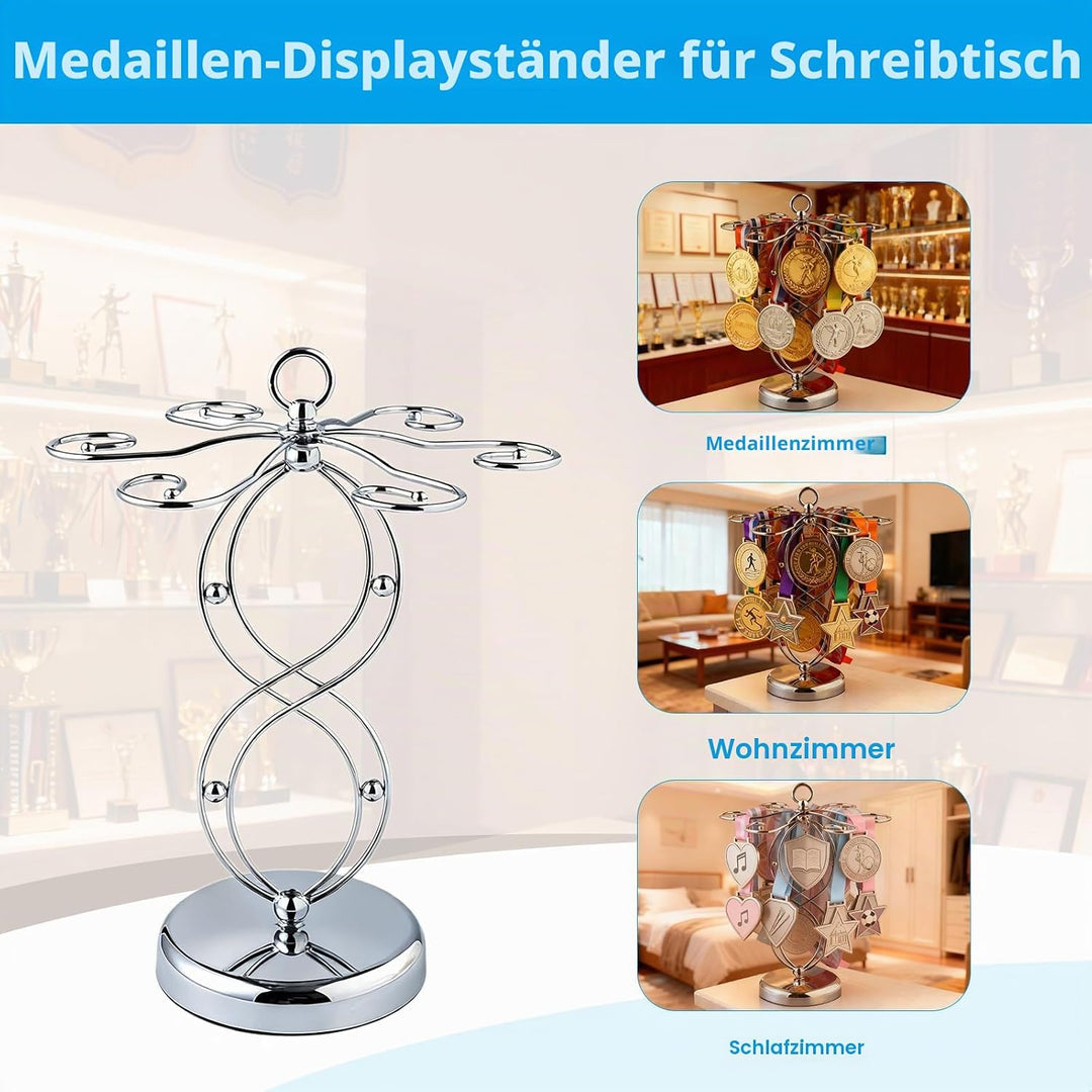 Metall Medaillen Halter, Tisch Medaillenhalter für 30 Medaillen Nummernhalter Medaillen Aufhänger fü