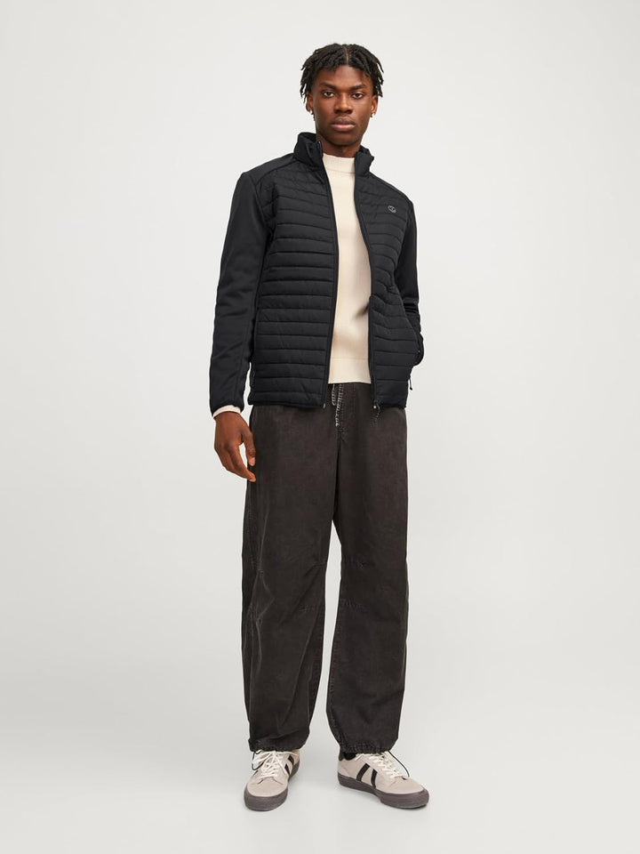 JACK & JONES Herren Jjemulti Quilted Collar Noos Steppjacke L Black/Detail:set-in Sleeves, L Black/D