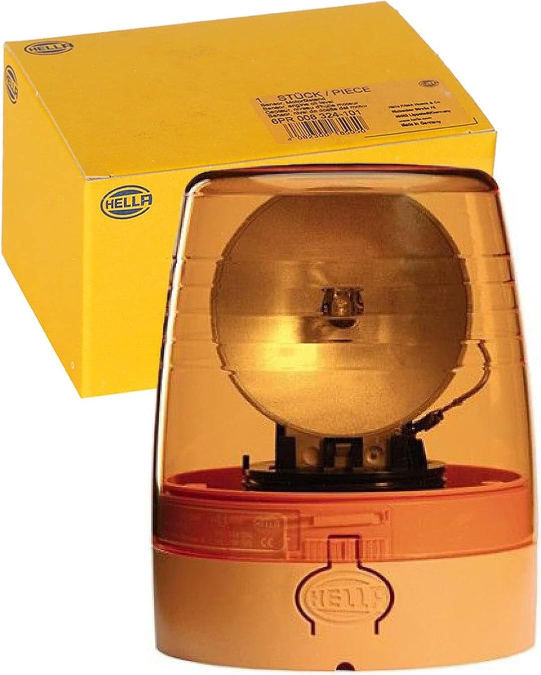 HELLA - Halogen-Rundumkennleuchte - KL JuniorPlus - 12V - gelb - Anbau/geschraubt - Stecker: Flachst