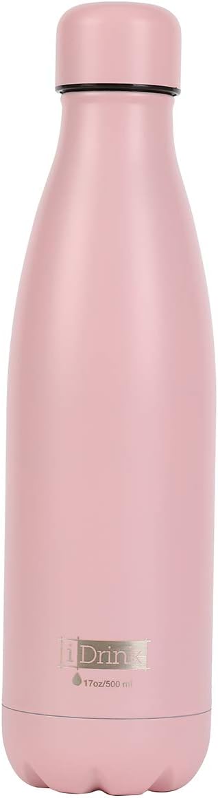 IDRINK - Trinkflasche 350/500/1000 ML Thermoflasche aus Stahl 6 ml 3 Rosa Pastel, 6 ml 3 Rosa Pastel