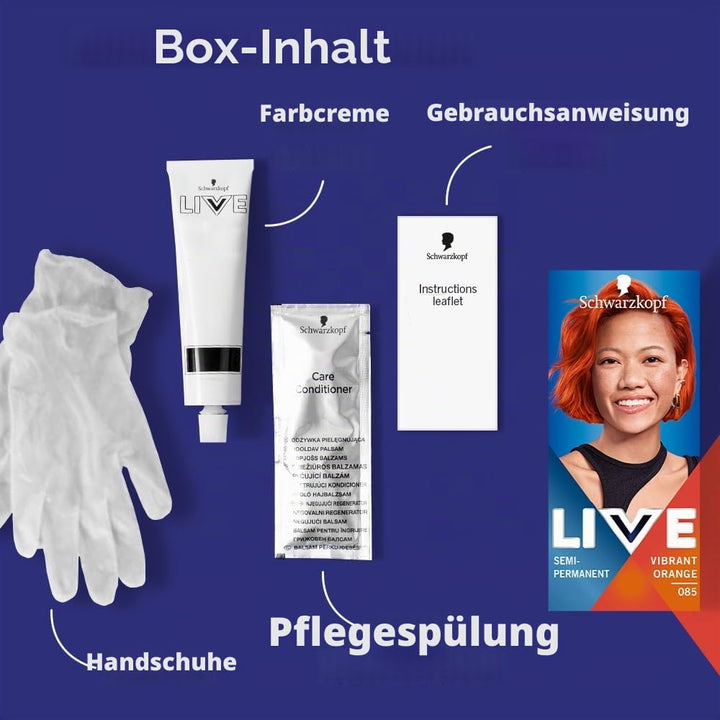 Schwarzkopf LIVE Ultra Brights 085 Vibrant Orange Semi-Permanent Hair Dye, Bold Intense Color for Up