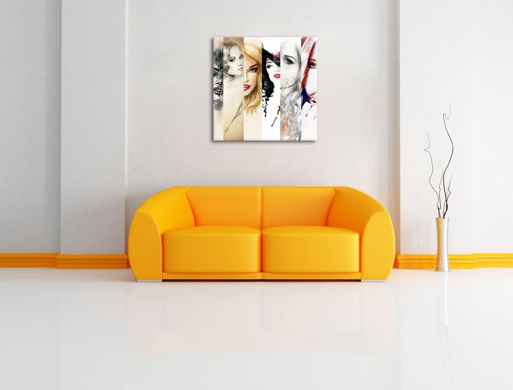 Pixxprint Haar Frisuren, Format: 70x70 auf Leinwand, XXL riesige Bilder fertig gerahmt mit Keilrahme