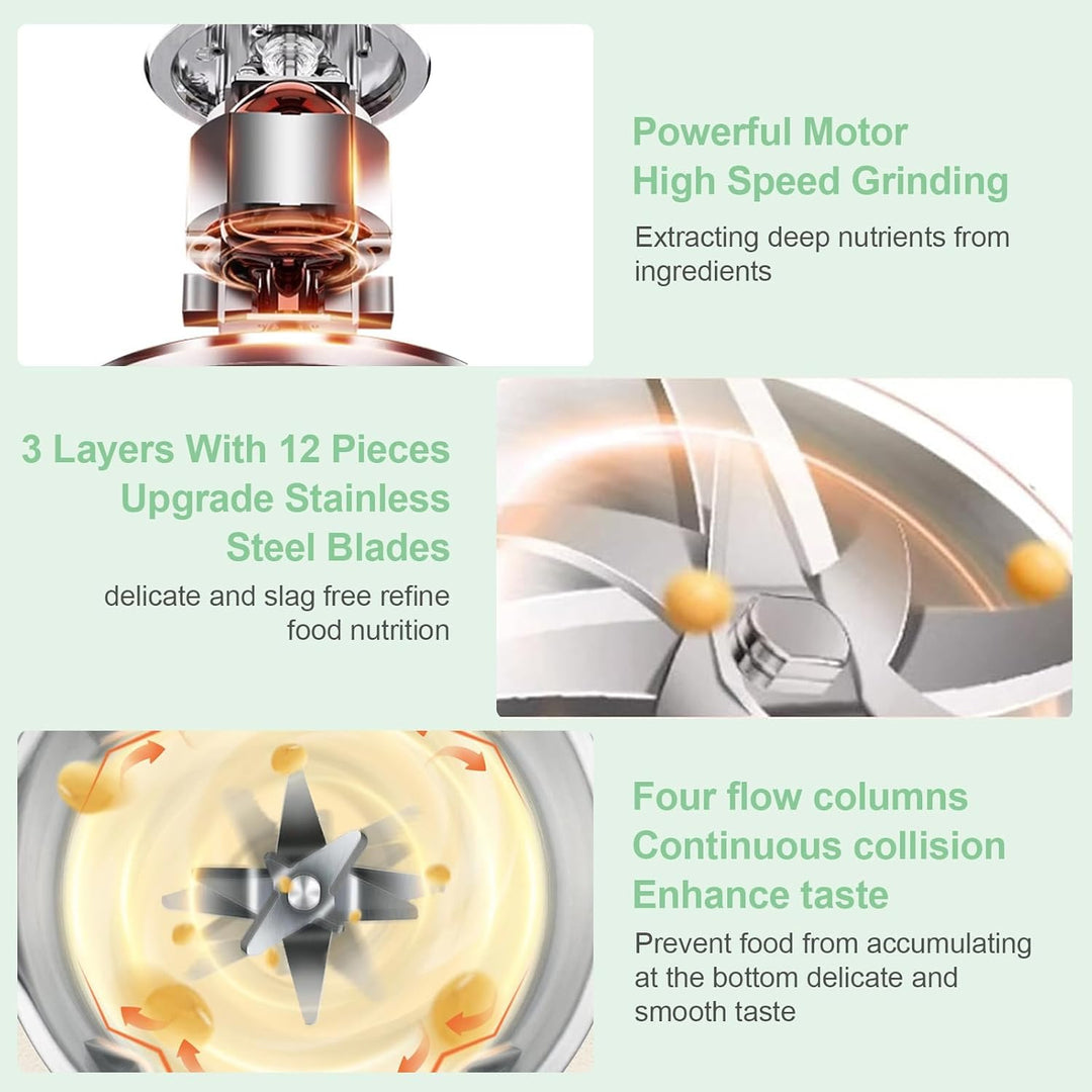 Nussmilchmaschine, 1200ml Automatische Sojamilch Maschine mit Selbstreinigung, 8-in-1 Pflanzenmilchb