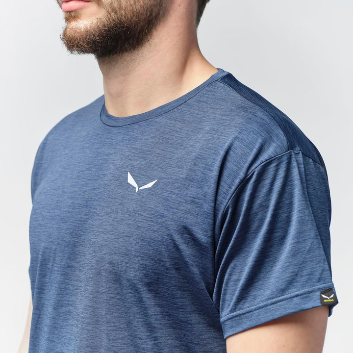 Salewa Herren Puez Melange Dry M S/S Tee Hemden & T-shirts, Dark Denim Melange
