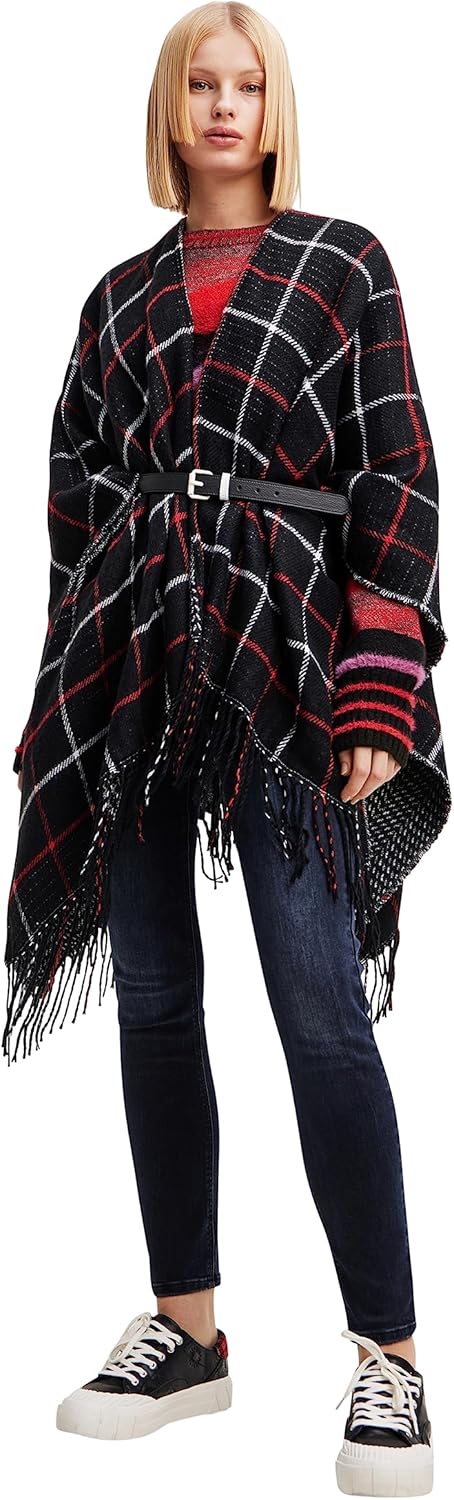 Desigual Women's Poncho PICTURAES Paris, Black, One Size