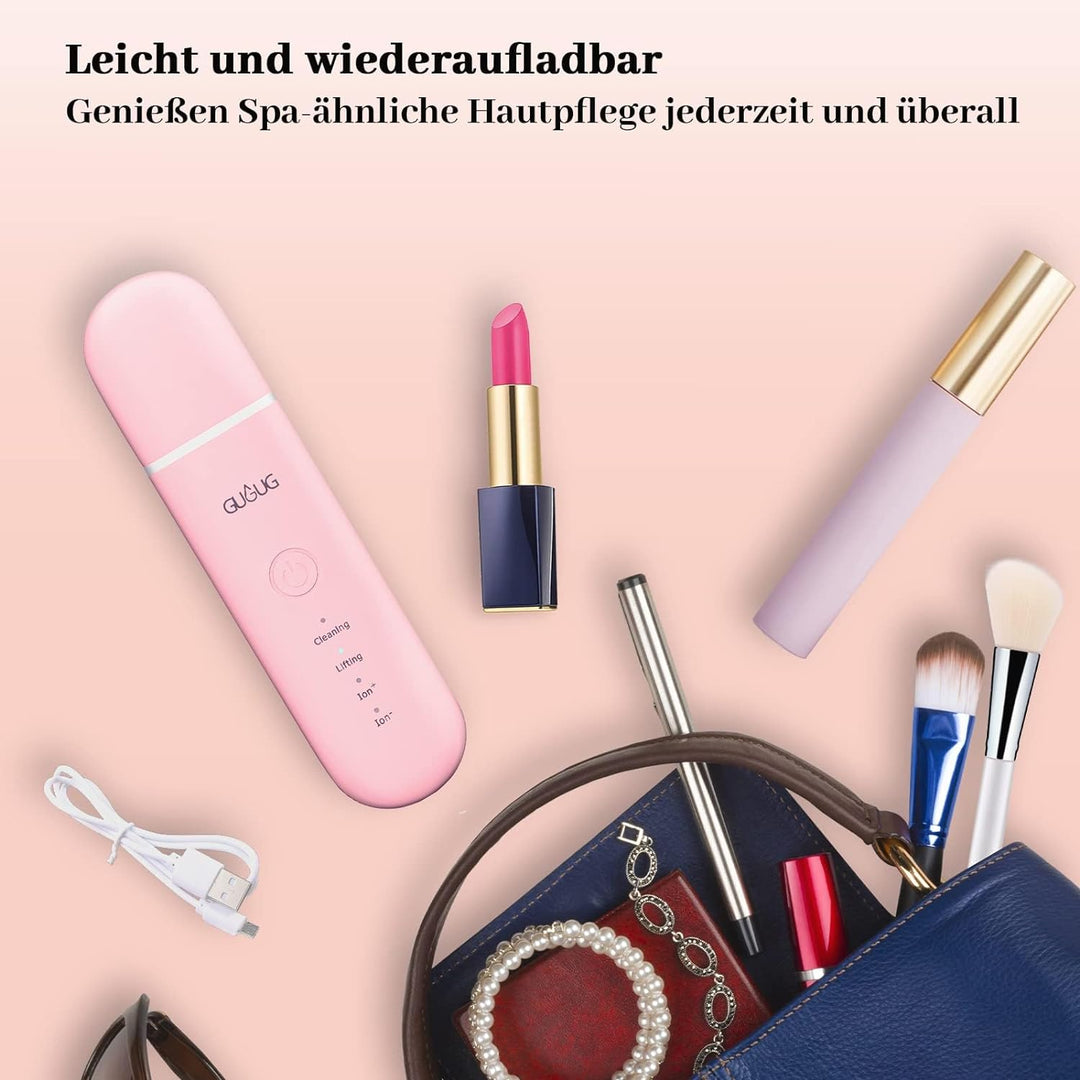 GUGUG Gesichtshaut Scrubber, Portable Poren Scrubber, Face Spatel mit 4 Modi, Mitesser Scraper für G