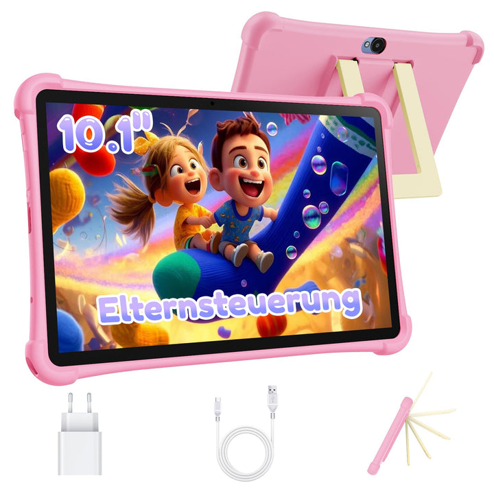 ALLDOCUBE iPlay 70 SE Kinder Tablet - Rosa 10 Zoll, iWAWA Kindersicherung, 4G LTE Android 15 mit 7GB