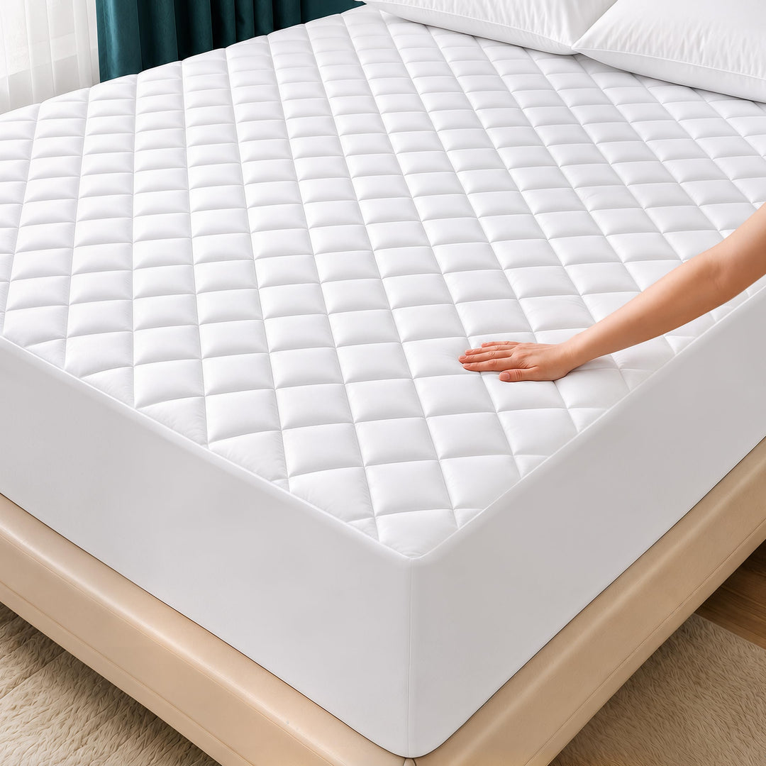 Utopia Bedding Gesteppte Matratzenauflage (Einzelbett), Matratzenbezug dehnbar bis 40,6 cm Höhe Weis