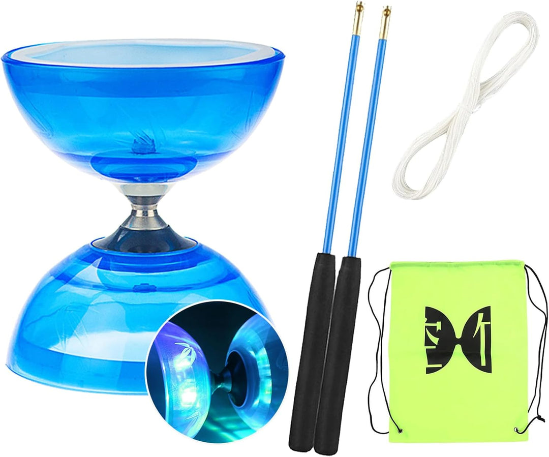 Diabolo Freiläufer mit kugellager Dreifache Lagerung Set, 4 Farben Blinkendes Dreifachlager-Diabolo