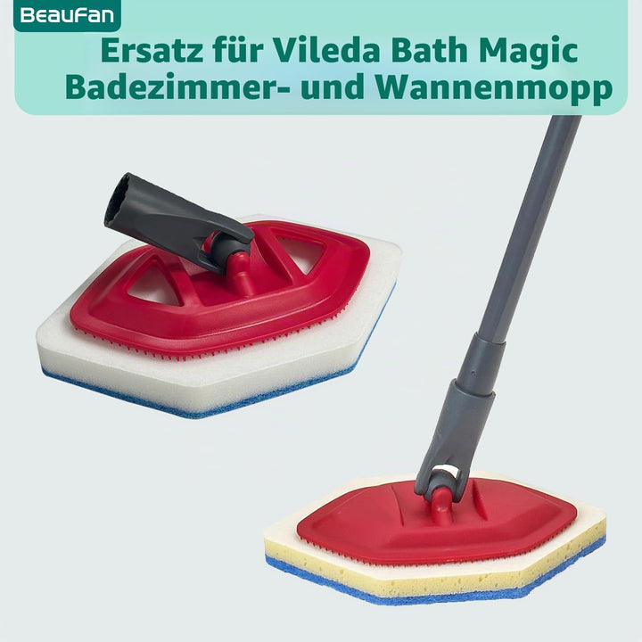 6 Pack Bad und Wanne Mop Nachfüllungen Ersatz Kompatibel mit Vileda Bath Magic Bad Multi-Oberflächen