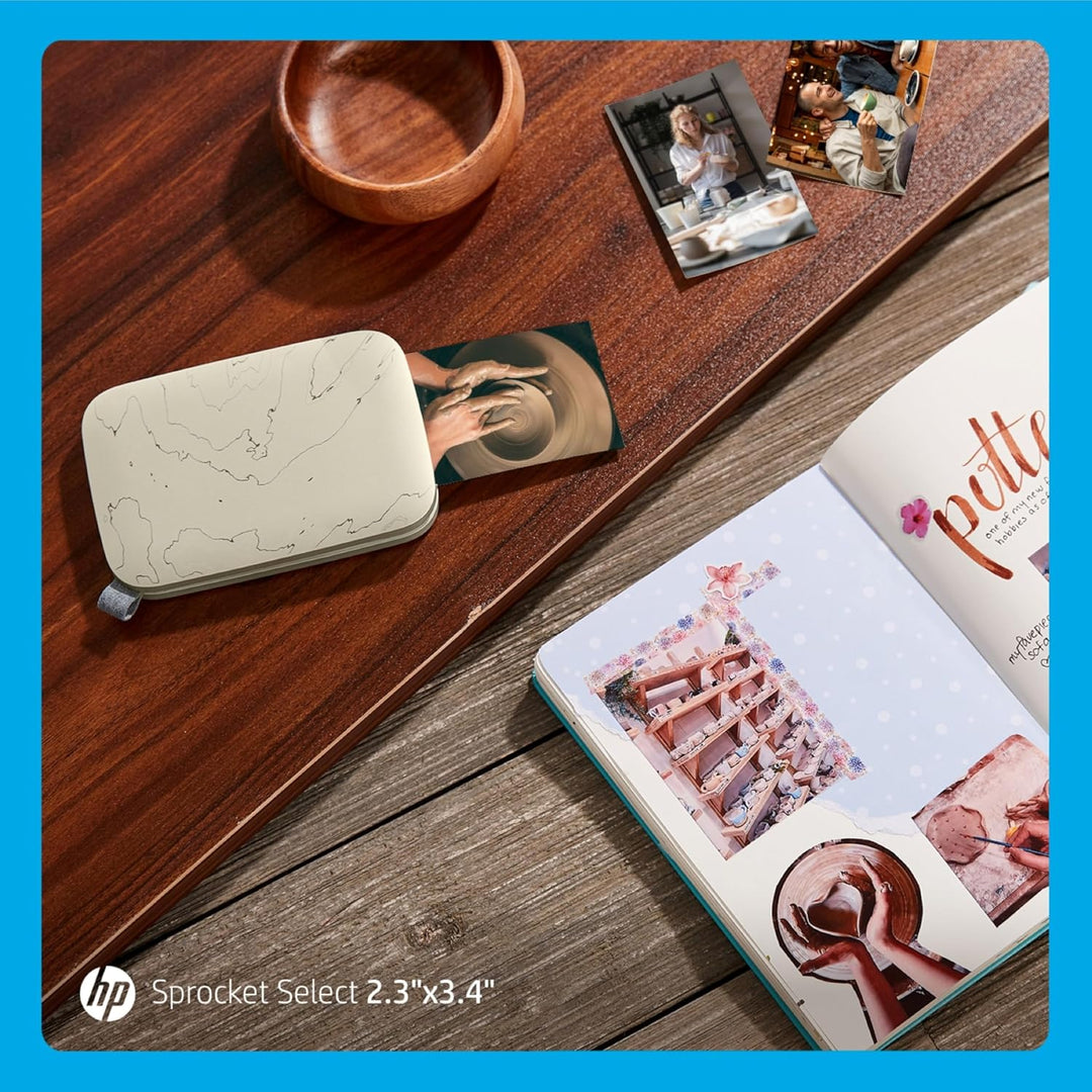 HP , Farbig , Sprocket Select Tragbarer Sofortbilddrucker mit 2,3 x 3,4 Zoll (Weiss) Zink-Papierbünd