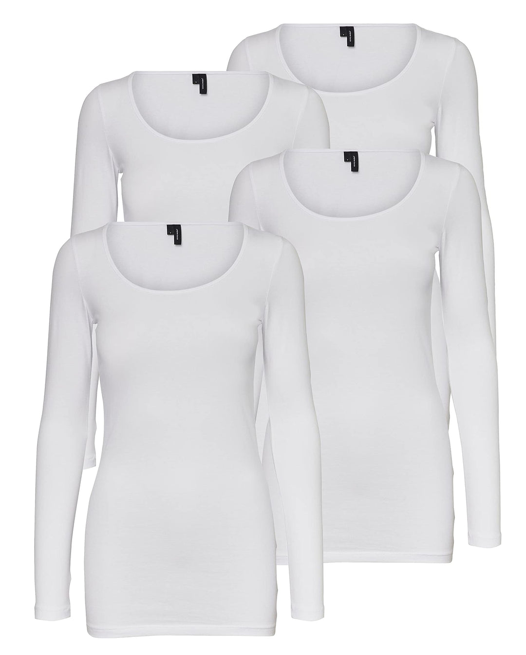 VERO MODA Damen Vmmaxi My Ls Soft Long U-neck Ga S Weiss (4x Bright White), S Weiss (4x Bright White