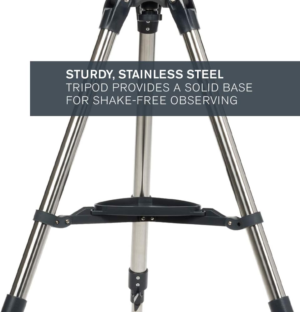 Celestron 21064 AstroMaster 90EQ Refraktor-Teleskop - mit Zwei Okularen, seitenrichtigem Spiegel, hö