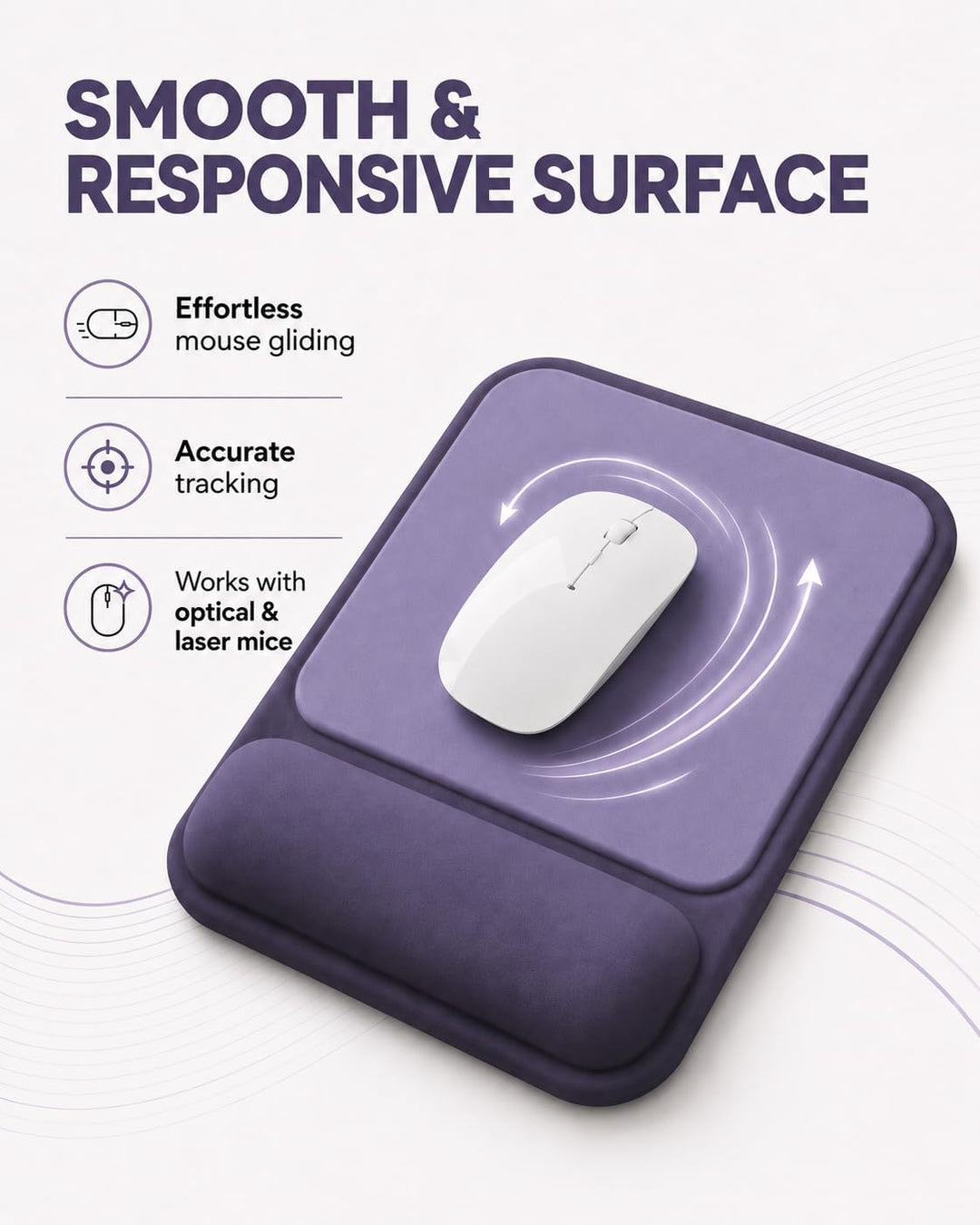 Mauspad mit gelkissen Handgelenkauflage,mousepad ergonomisch Vertieftes Anti-Druck Design, Rutschfes