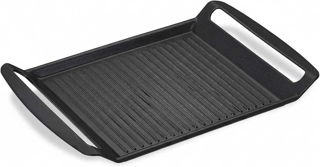 Relaxdays Grillplatte, Gas- & Elektroherd, Fleisch Gemüse Fisch grillen, Antihaft Grillpfanne, anthr