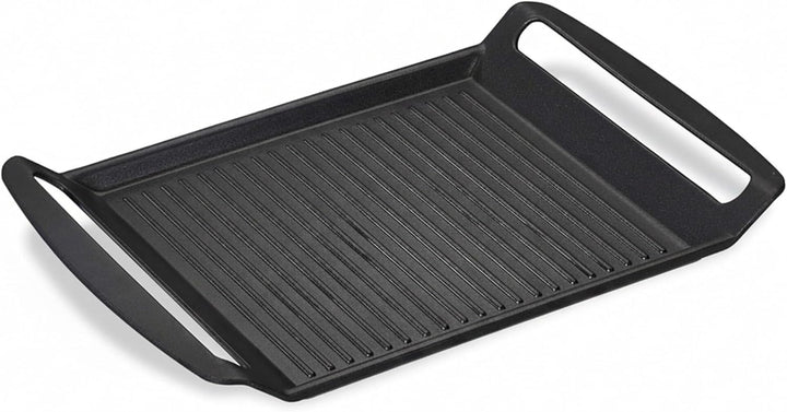 Relaxdays Grillplatte, Gas- & Elektroherd, Fleisch Gemüse Fisch grillen, Antihaft Grillpfanne, anthr
