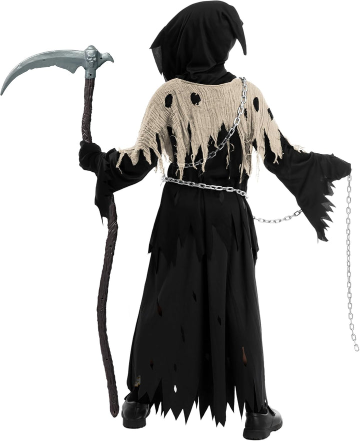 Spooktacular Creations Sensenmann Kostüm für Kinder Sensenmann Halloween Kostüm Jungen Grim Reaper B