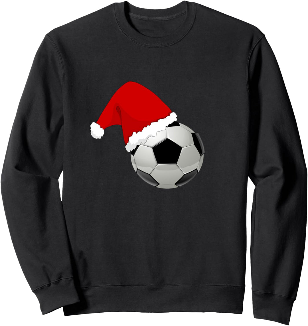 Fussball Mit Weihnachtsmütze Geschenk Für Fussballspieler Sweatshirt