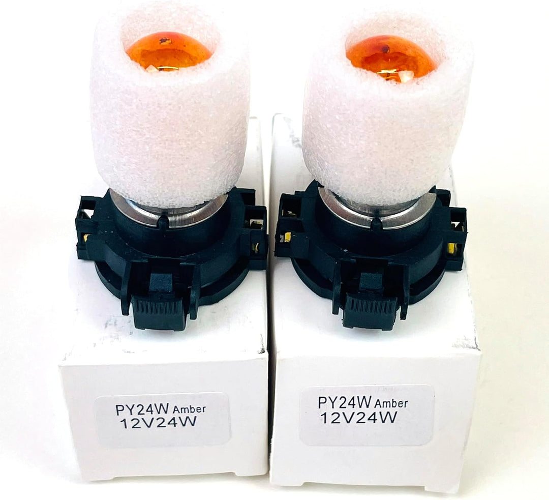 - 2x Stück PY24W Amber/Orang 12V 24W PGU20/4 Halogen Lampe Blinklich Signallampe