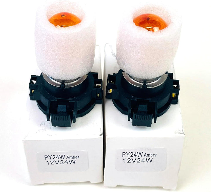- 2x Stück PY24W Amber/Orang 12V 24W PGU20/4 Halogen Lampe Blinklich Signallampe