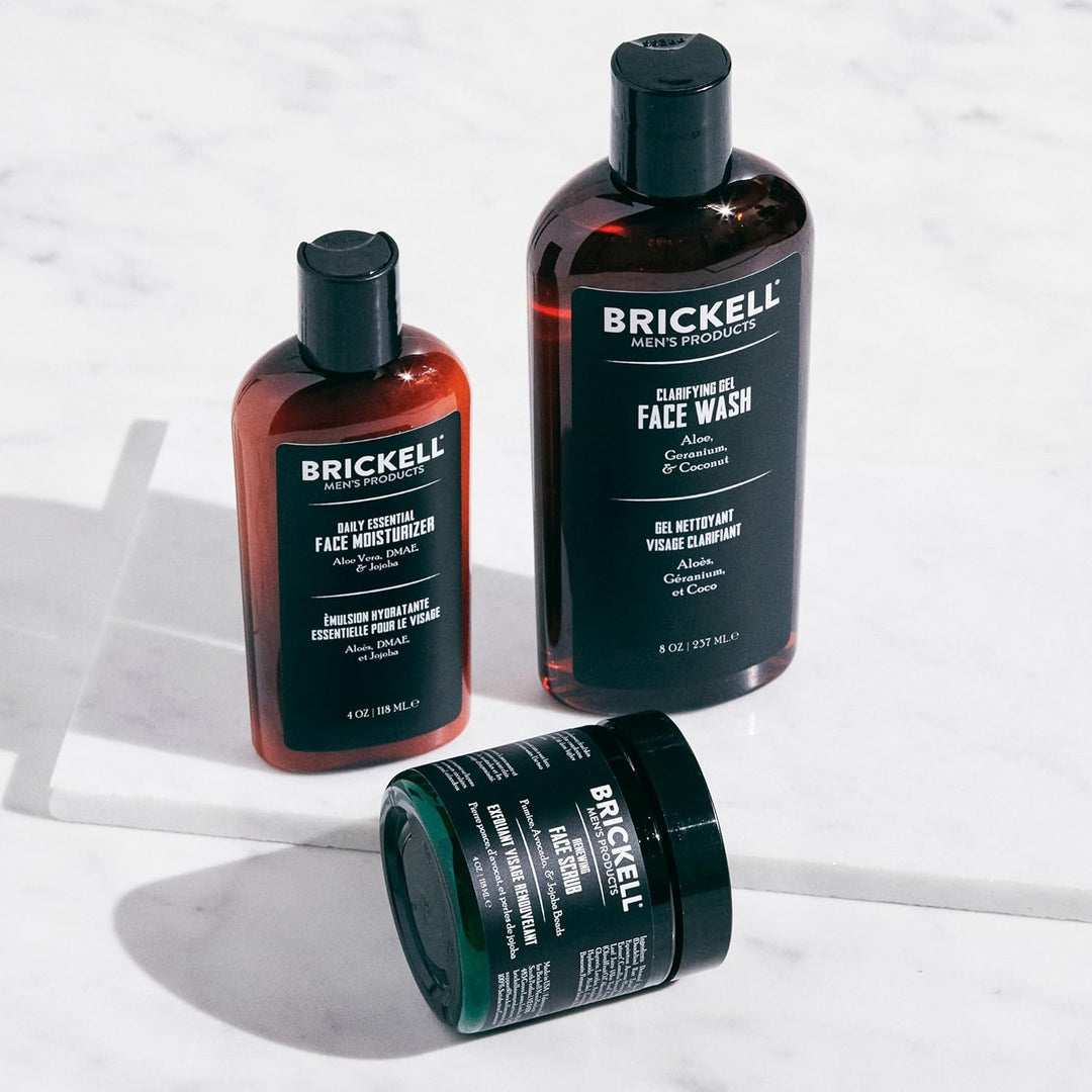 Brickell Men's Daily Advanced Face Care Routine I - Set aus Gesichtsreinigung, Feuchtigkeitscreme &