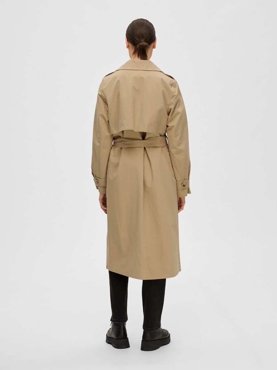 SELECTED FEMME Female Trenchcoat Zweireihiger 42 Cornstalk, 42 Cornstalk
