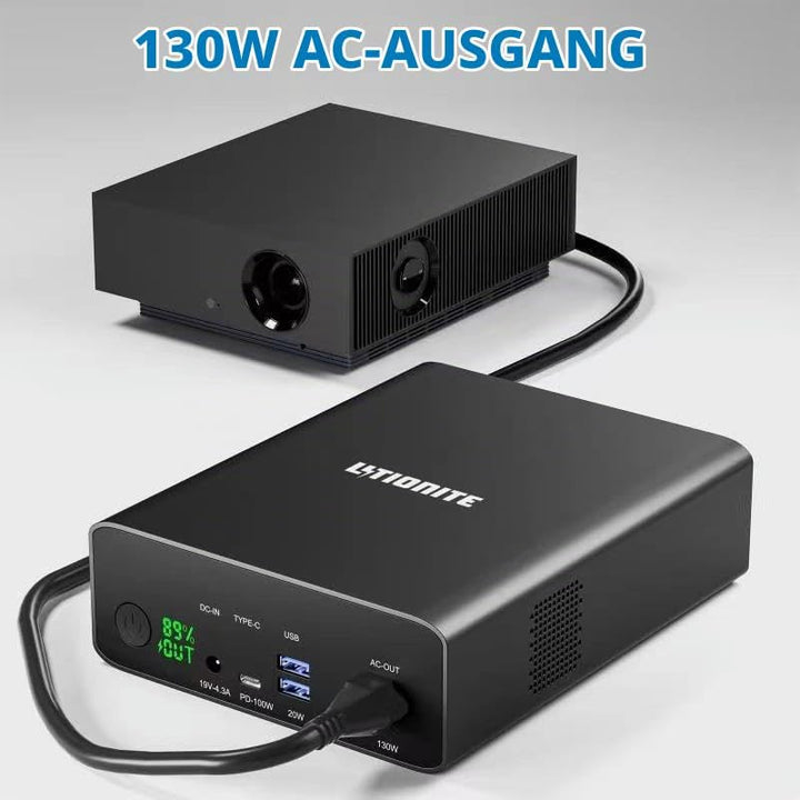 LITIONITE Dragon 130W / 80.000mAh Powerbank Mini-Generator Tragbarer Akku mit led-anzeige - 1x AC St