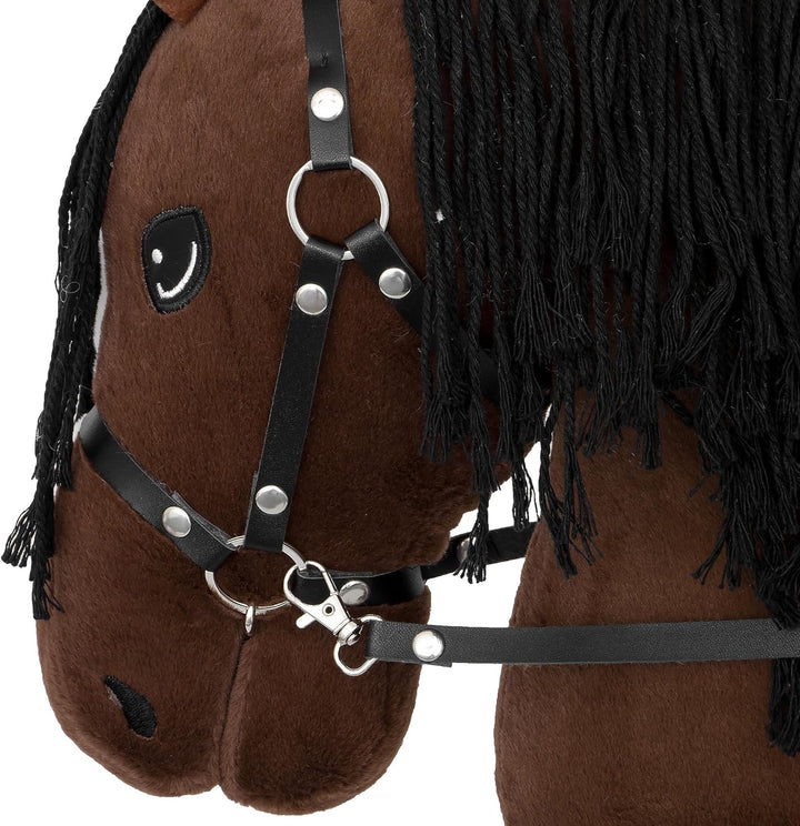 Start Hobby Horse Steckenpferd aus Plüsch mit Holzstock – Realistisches Stockpferd mit Langer Mähne