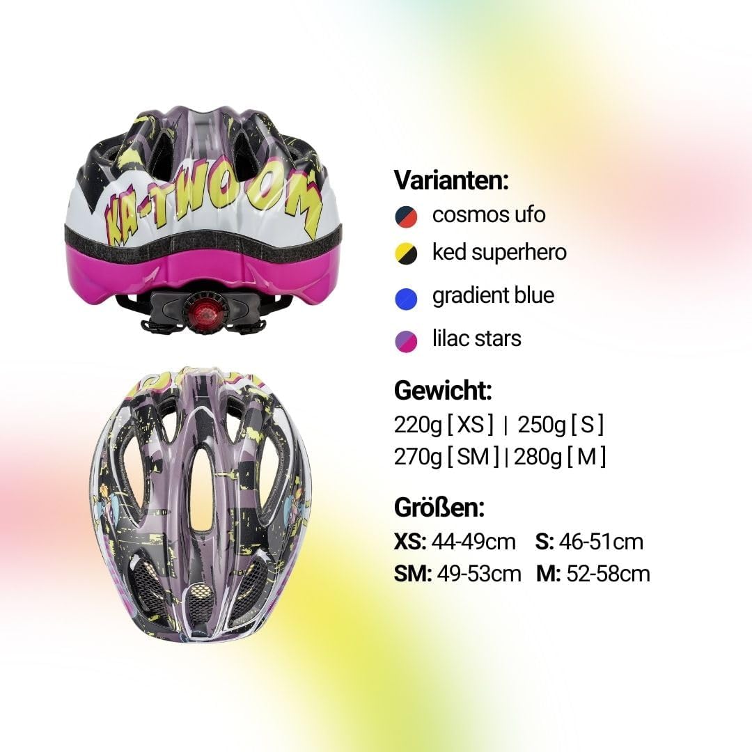 KED Kinderhelm Meggy II Trend, Superhero 44-49cm (XS), 44-49cm (XS)