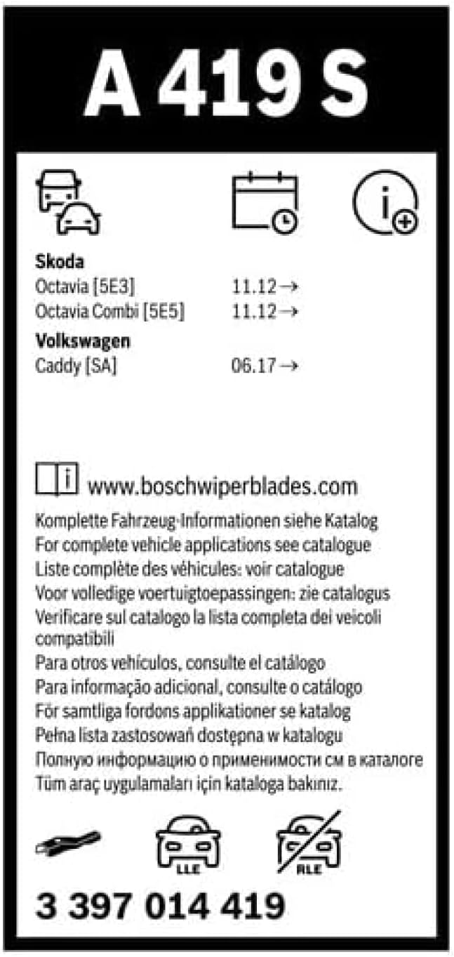Bosch Scheibenwischer Aerotwin A419S, Länge: 600mm/450mm − Set für Frontscheibe