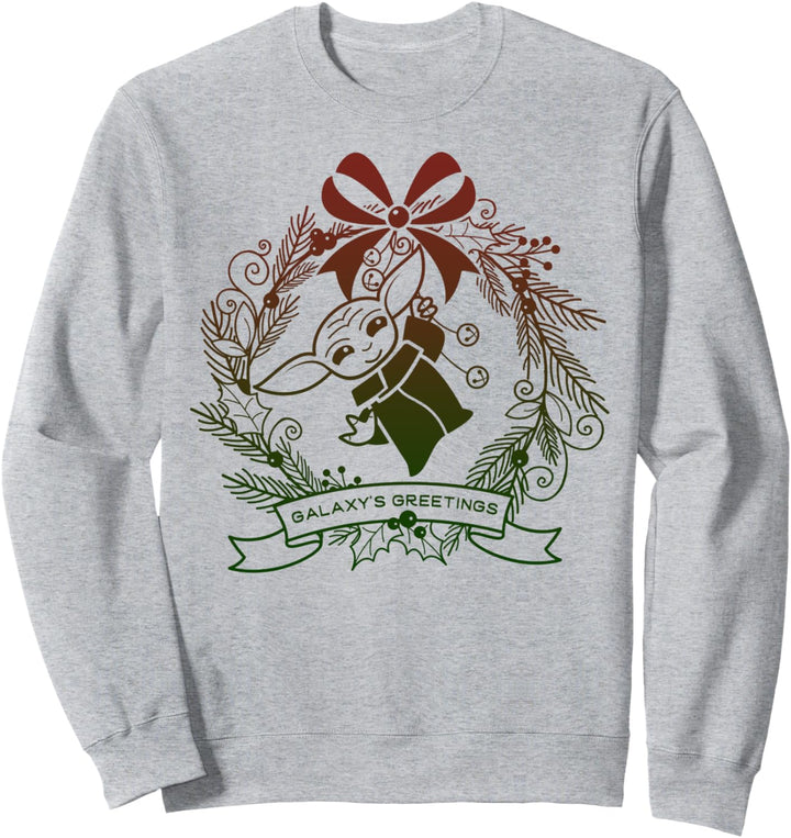 Star Wars Christmas The Child Gradient Wreath Greetings Sweatshirt