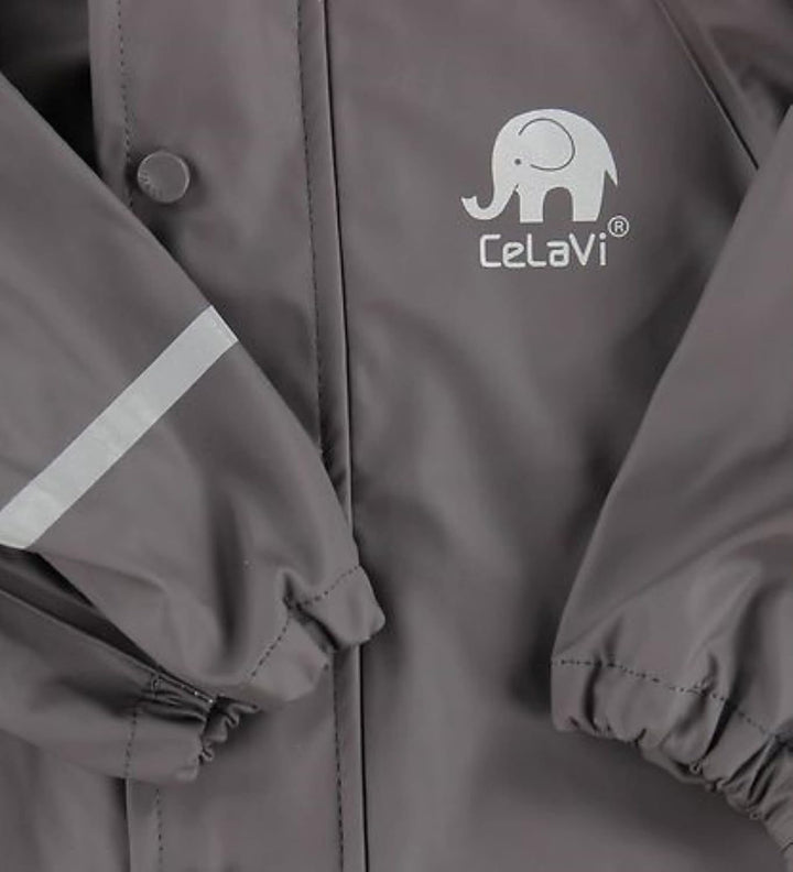 Celavi Unisex Kinder Rainwear Suit-Solid Pu Snowsuit, Grau