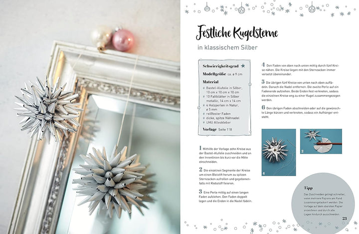 Weihnachtliche Papiersterne: Klassiker und neue Varianten zum Falten, Stecken und Kleben, Gebundenes