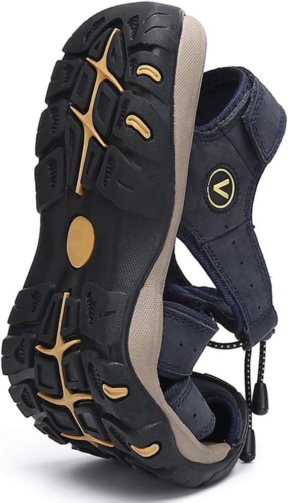 FLARUT Sandalen Herren Outdoorsandalen Sommer Wanderschuhe Trekkingsandalen Leder Strand Wandersanda
