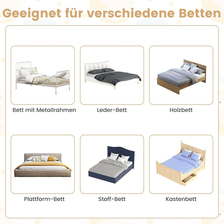 FANTASK Bettschutzgitter klappbar mit Verstellbarer Gurte, EIN-klick-Faltung, Bettgitter Rausfallsch