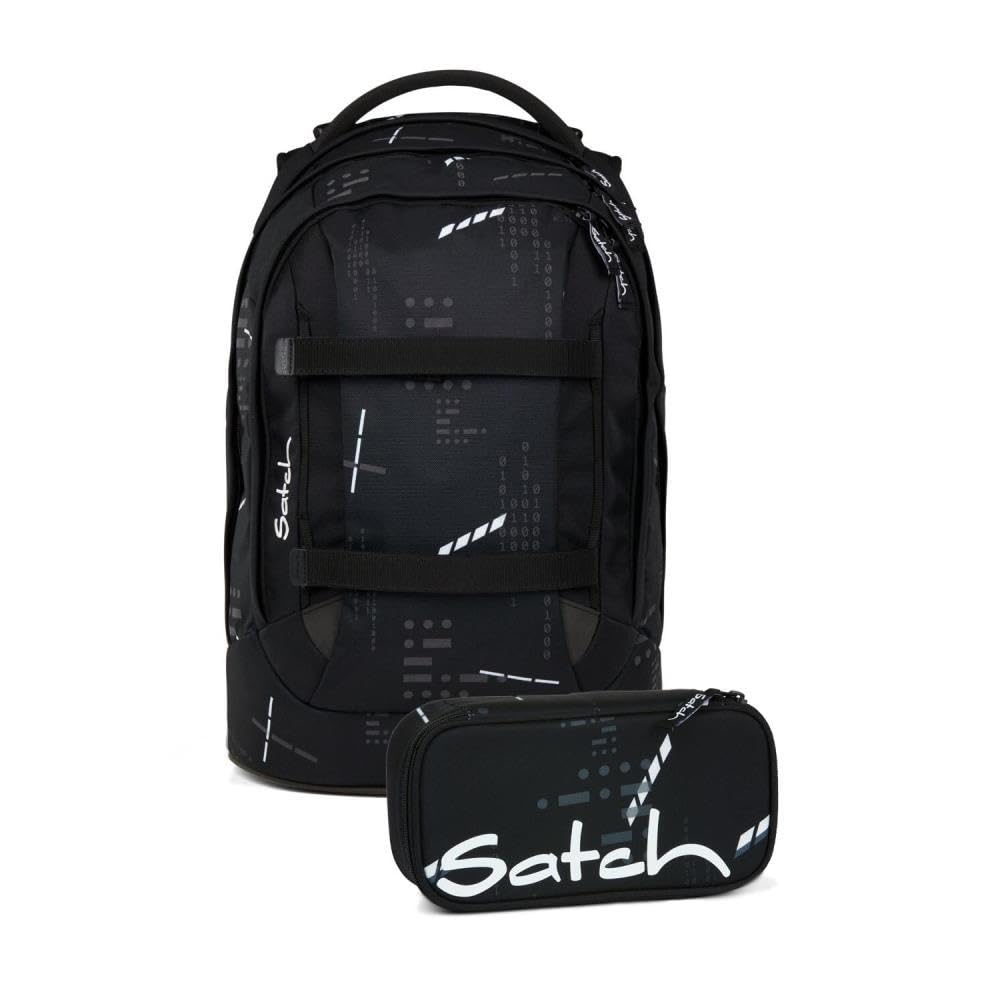 Satch pack Schulrucksack Set 2tlg. inkl. Schlamperbox (Ninja Matrix), Ninja Matrix