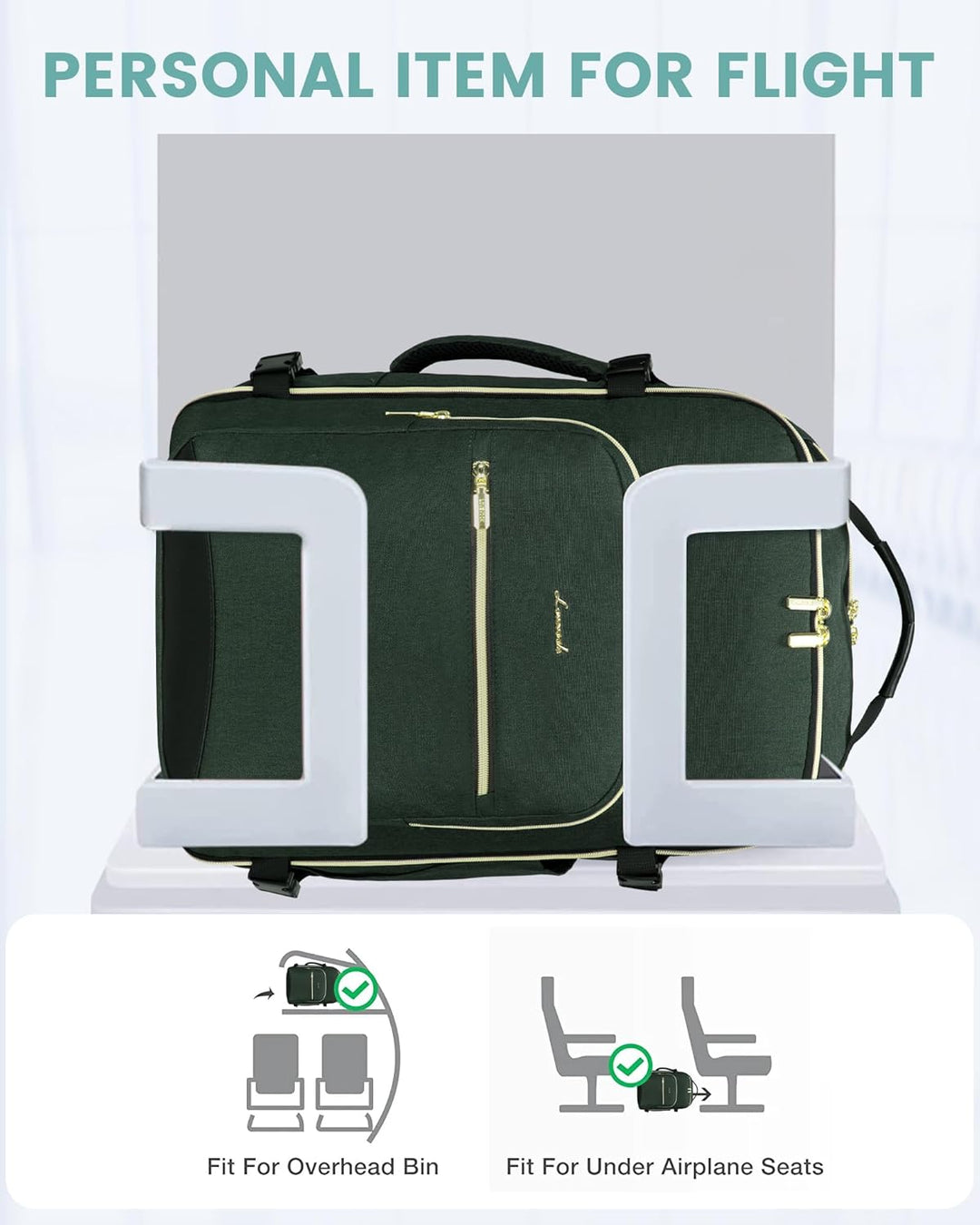 LOVEVOOK Handgepäck Rucksack Flugzeug, 40L Gross Reiserucksack Damen Kofferrucksack, Wasserdicht Rei