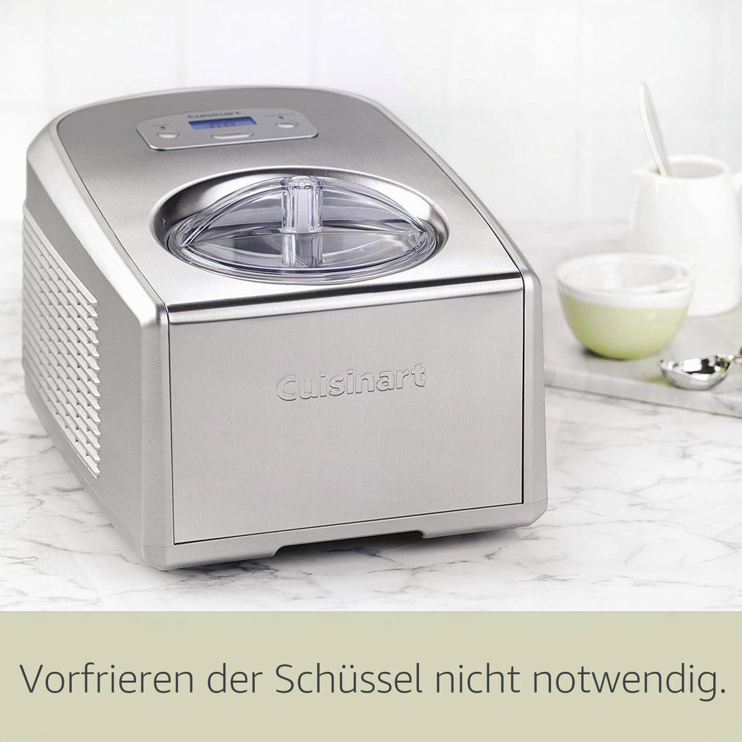 Cuisinart ICE100BCU, Ice Cream, Yoghurt and, 1.5L-Silver Professional Gelato, Eiscreme, Frozen Joghu